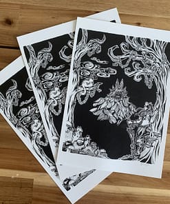 Verdwaald overzicht met 3 prints